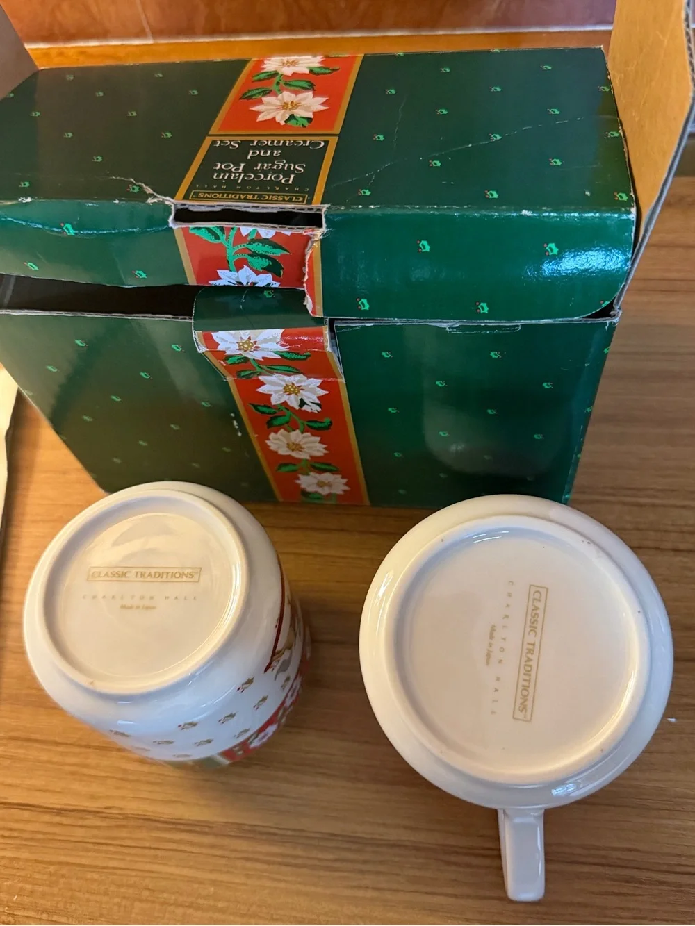 Classic Traditions Charlton Hall Kobe Christmas Creamer & Sugar Bowl w/ Lid NEW